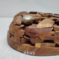 Handmade One of a Kind Wooden Chopped & Layered Heart Sculpture Back Together
