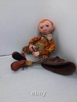 Handmade Polymer Art Doll Hooligan Hubert Folk Art Character Collectible