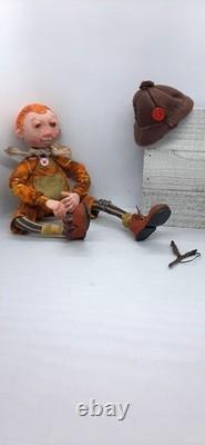 Handmade Polymer Art Doll Hooligan Hubert Folk Art Character Collectible