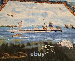 Handmade Quilt, One Of A Kind, quilt shop cotton 56X70. Cabin Decor, Outdoors