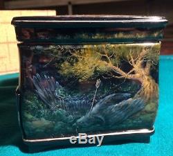 Handpainted One of a Kind Russian Lacquer Box Tales of Tzar Saltan D. Rogatov