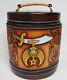 Handtooled & Laced Leather Shriner Fez Hatbox Heirloom Quality One Of A Kind