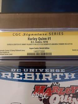 Harley Quinn #1 (2016) One Of A Kind Signed & Sketch By AC & JP! CGC 9.8! 
