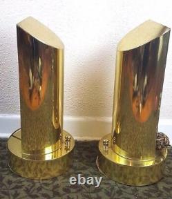 Hart Associates pair Brass Table Lamps Custom One-of-a-Kind Mid Century Modern