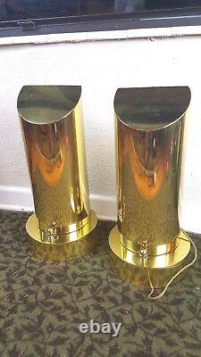 Hart Associates pair Brass Table Lamps Custom One-of-a-Kind Mid Century Modern