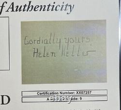 Helen Keller Custom Cut Autograph One Of A Kind Masterpiece JSA Authentic 1/1