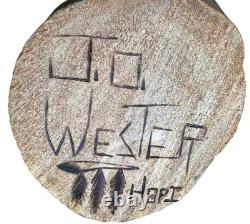 Hopi Kachina Doll Signed J. O. Wester 10 Hand Carved Wood One Of A Kind