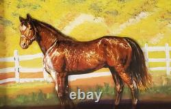 Horse Diorama 3D Paper Tole Art Vintage One of a Kind And Beautifully Crafted