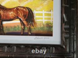 Horse Diorama 3D Paper Tole Art Vintage One of a Kind And Beautifully Crafted