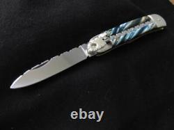 Hubertus CUSTOM folding knife, One Of A Kind, MAMMOTH MOLAR Scales, File Work