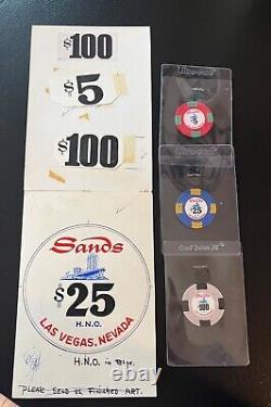 Incredible Sands Casino Chip Original Art Used For Hughes 1972 One Of A Kind