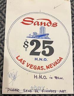 Incredible Sands Casino Chip Original Art Used For Hughes 1972 One Of A Kind