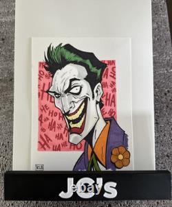 JOKER RYAN G BROWNE ARTIST SKETCH ONE-OF-A-KIND (7x5) COA INCLUDED RARE