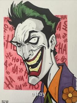 JOKER RYAN G BROWNE ARTIST SKETCH ONE-OF-A-KIND (7x5) COA INCLUDED RARE