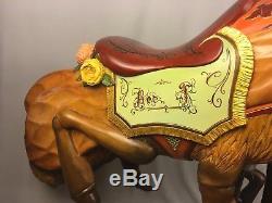 JON OLSON Hand Carved One of a Kind Full Size Carousel Bee (Horse) KENNYWOOD