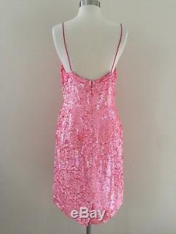 J. Crew Collection $650 Sequin Party Cocktail Dress 6 Pink Formal One Of A Kind