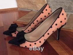 J. Crew Collection Calf Hair Bow Dover Pump In Coral & Black Sz 7 ONE OF A KIND