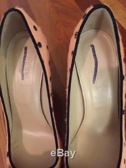 J. Crew Collection Calf Hair Bow Dover Pump In Coral & Black Sz 7 ONE OF A KIND