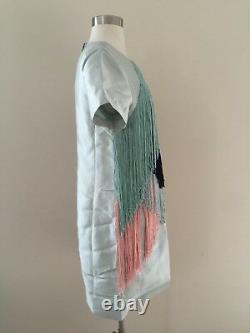 Jcrew Collection Tassel Fringe Drape Front Shift Dress Sz 6 One Of A Kind! Rare