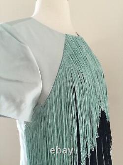 Jcrew Collection Tassel Fringe Drape Front Shift Dress Sz 6 One Of A Kind! Rare