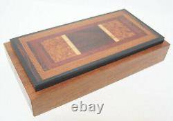 Jeff Seaton Wooden Dresser Trinket Box Exotic Woods Signed One of a Kind 11.5