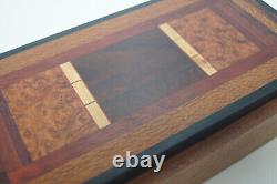Jeff Seaton Wooden Dresser Trinket Box Exotic Woods Signed One of a Kind 11.5