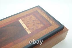 Jeff Seaton Wooden Dresser Trinket Box Exotic Woods Signed One of a Kind 11.5