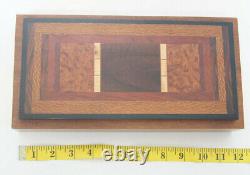 Jeff Seaton Wooden Dresser Trinket Box Exotic Woods Signed One of a Kind 11.5