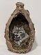 John Riggs Ceramic Sculpture Wolf In Tree One Of A Kind Rare Collectable! 13.5