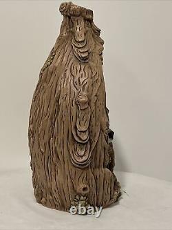 John Riggs Ceramic Sculpture Wolf In Tree One of a kind Rare Collectable! 13.5