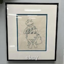Kermit The Frog In Directors Chair One Of A Kind Drawing JIm Henson Studios