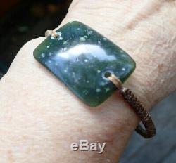 Kurtis Bell One Of Kind Rare Translucent Nz Greenstone Pounamu Tangiwai Bracelet