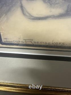 LOUIS RAEMAEKER GENUINE PROPAGANDA CHARCOAL CARTOON RARE One Of A Kind
