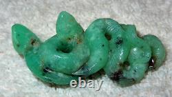 L@@K One of a Kind Chrysoprase Carved Double Snake Pendant 74.5ctw