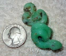 L@@K One of a Kind Chrysoprase Carved Double Snake Pendant 74.5ctw