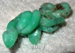 L@@K One of a Kind Chrysoprase Carved Double Snake Pendant 74.5ctw