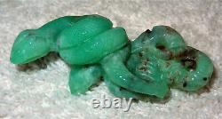 L@@K One of a Kind Chrysoprase Carved Double Snake Pendant 74.5ctw