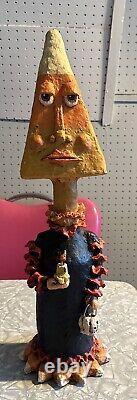 Large 21 Paper Mache Halloween Figure Candy Corn Head Shape 2006 One Of A Kind