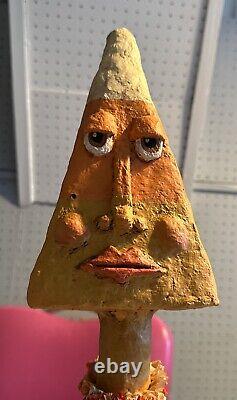 Large 21 Paper Mache Halloween Figure Candy Corn Head Shape 2006 One Of A Kind