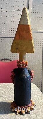 Large 21 Paper Mache Halloween Figure Candy Corn Head Shape 2006 One Of A Kind