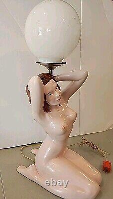 Large 27' One Of A Kind' Nude Beauty/ Woman/Model Working Lamp, Light, Globe