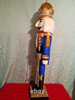 Large 42 Nutcracker Soldier with sword & working pocket watch One of a Kind