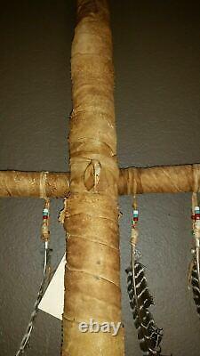 Large Native American Custom One of a Kind Cross Dream Catcher Piece 6 Foot Tall