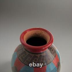 Large One-of-a-Kind Handmade Signed 3 Color Vase Made in Nicaragua