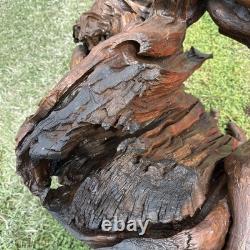 Large Teak Wood One of Kind Hand Carved Pirate Head Absolutely Stunning Piece