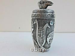Lee Epperson Sterling Silver Water Jar Pottery with Lid One-of-a-kind Signed 1992