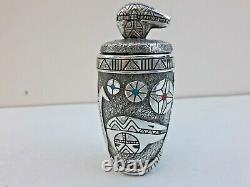 Lee Epperson Sterling Silver Water Jar Pottery with Lid One-of-a-kind Signed 1992