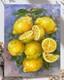 Lemons Still Life Original Oil Painting Fruit Kitchen Art 9.8x7.8in Meadow Art