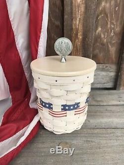 Longaberger Red White Blue Patriotic Canister Prototype One Of A Kind