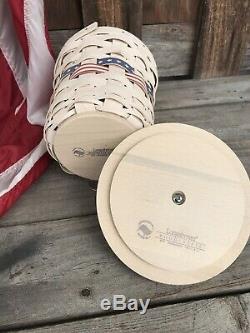 Longaberger Red White Blue Patriotic Canister Prototype One Of A Kind